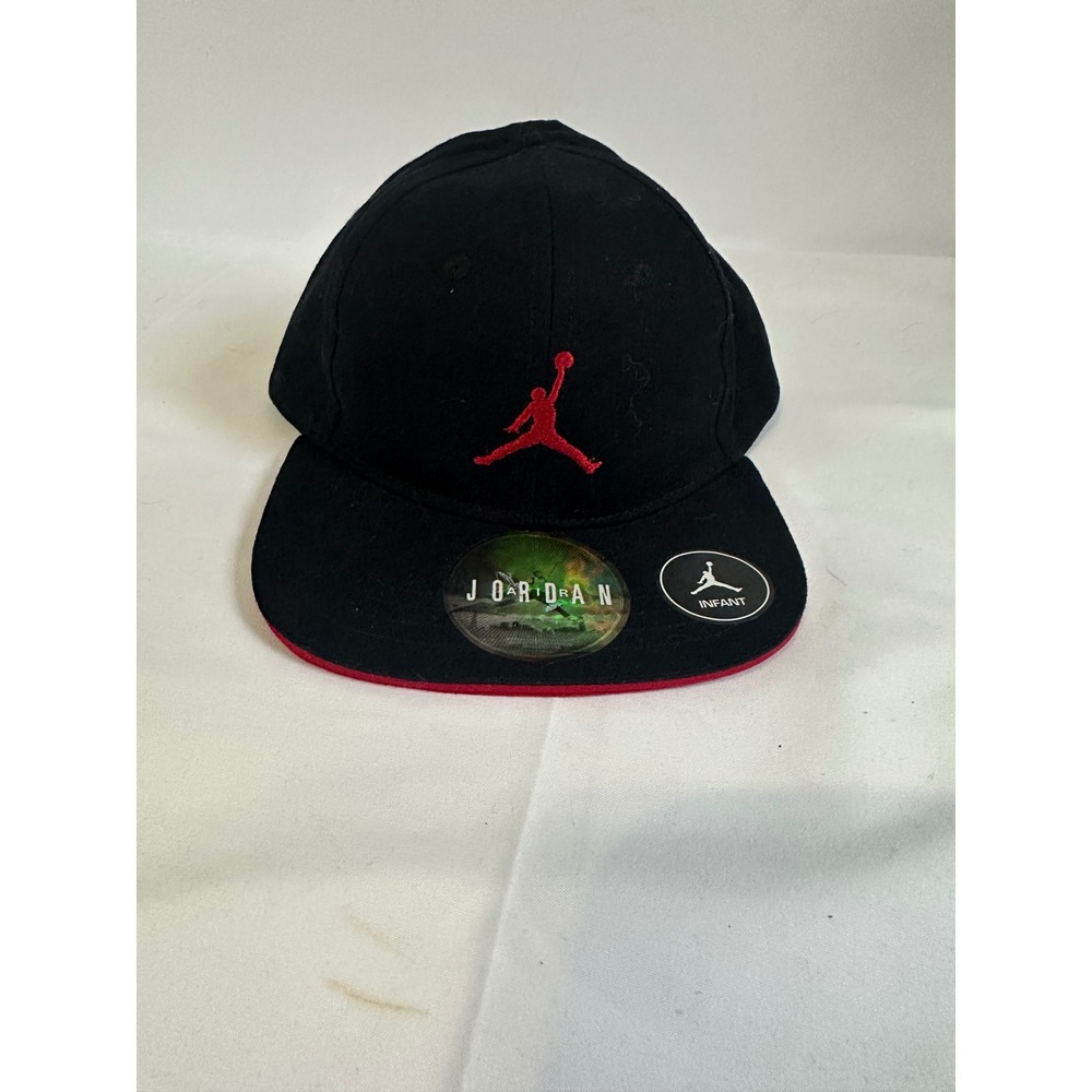 Jordan Infant Black Red Logo Adjustable Hat‎ Cap Baby Toddler